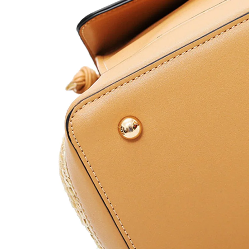 Summer New Women Straw Backpack INS Popular Female Travel Panelled Mochila Large Ladies Fashion Back Pack Exquisite Bolsa BP3007 (6)