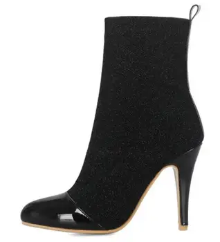 

Sapato Feminino Women Ankle Boots Shoes Woman Thin High Heels Pumps Pointed Toe Patchwork Wedding Gladiator Chaussure XZ181661