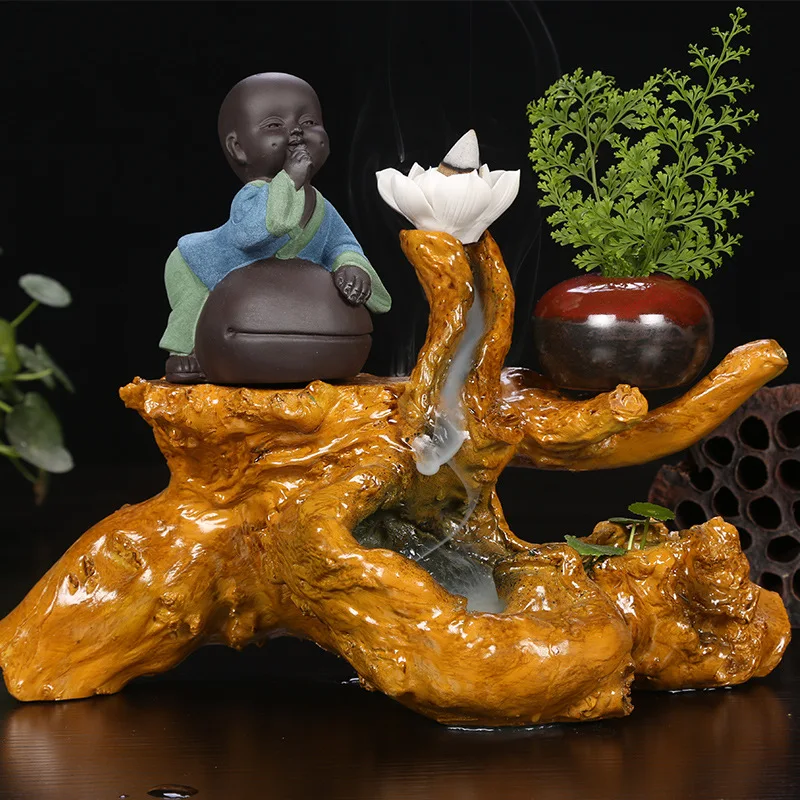 Buy Ceramics Crafts Tree Stump Incense Burner Holder