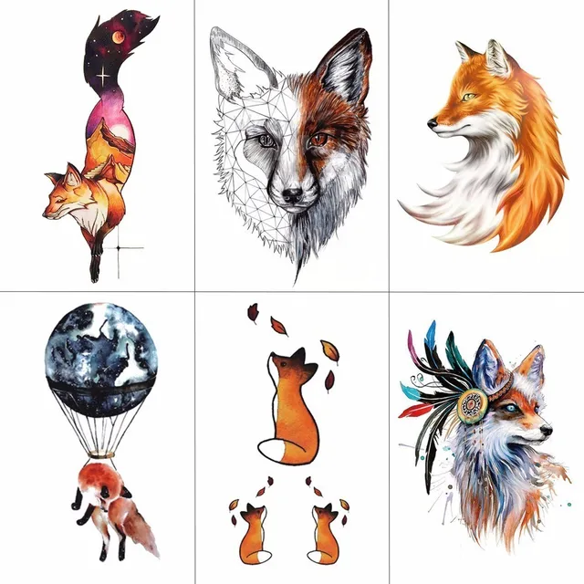 wyuen aquarell fuchs temporare tattoo aufkleber fur wasserdichte wyuen aquarell fuchs temporare tattoo aufkleber fur wasserdichte frauen gefalschte korperkunst erwachsene mode hand tatoo aufkleber