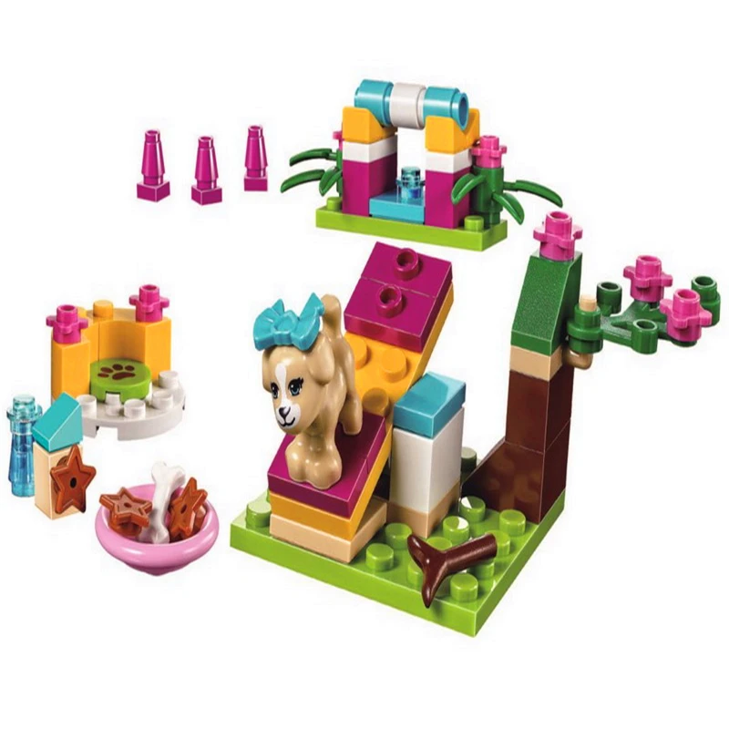 

BELA 10532 Girl Friends Puppy Pet Playground Building Blocks Brick Compatible Technic 41088 Playmobil Toys For Children