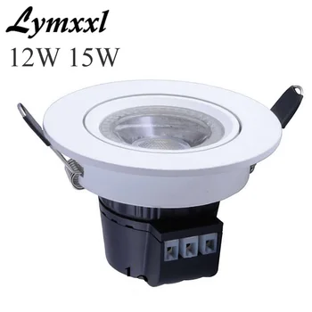 

White shell Cob Led Ceiling Downlight Integrated 12w 15w Led Recessed Lights Lamp CRI85 AC85-265V 3 Years Warranty UL CE