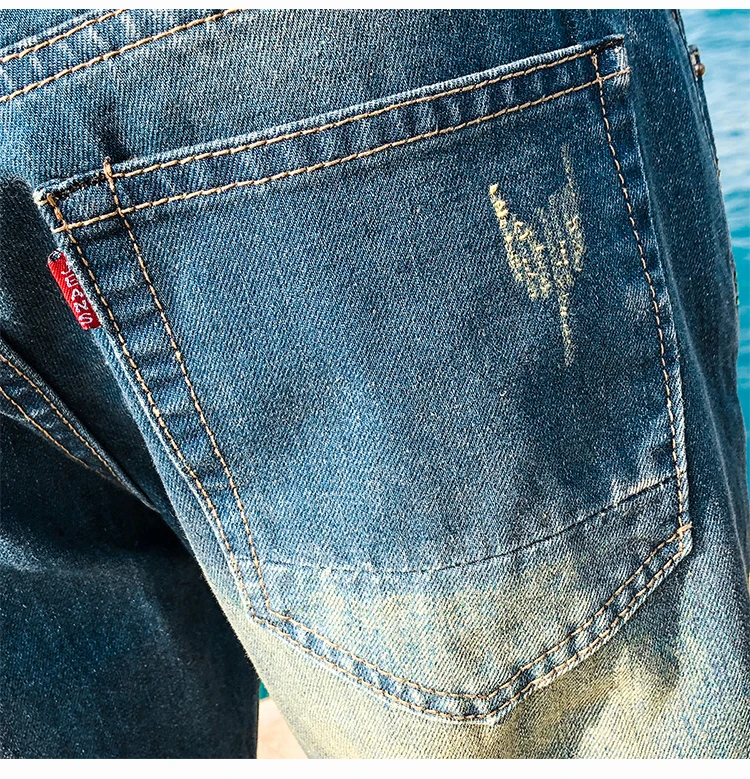 Большие размеры 28-40 42 2018 Летние повседневные короткие джинсы мужские до колена джинсовые брюки отверстие шорты скинни Selected homme ete пляж