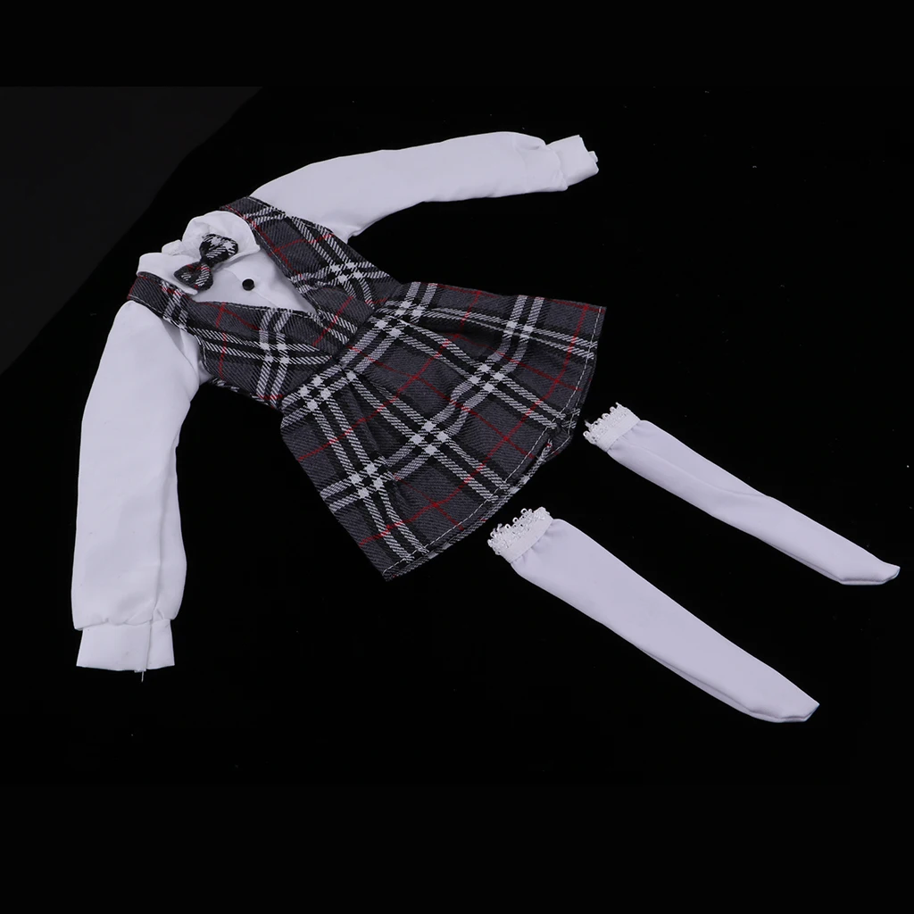 1/3 BJD SD куклы школьная форма костюм-плед ремень платье рубашка чулки Японский колледж Стиль униформа для ночной кукла Лолита