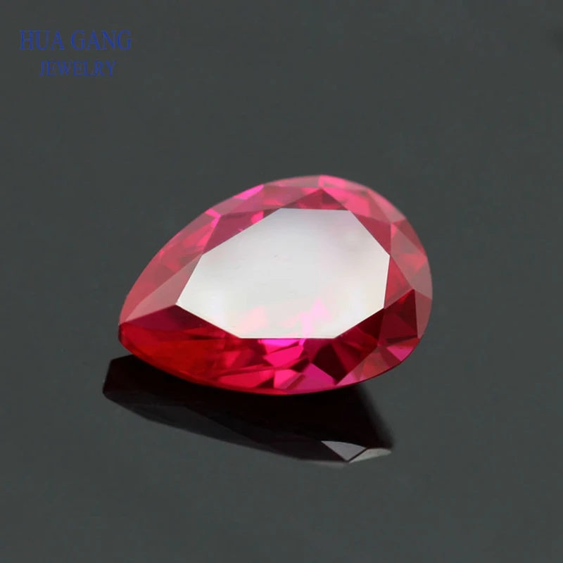 

Size 2x3~15x20mm Pear Cut 5# Red Stone Synthetic Corundum Gems Stone For jewelry Wholesale Free Shipping