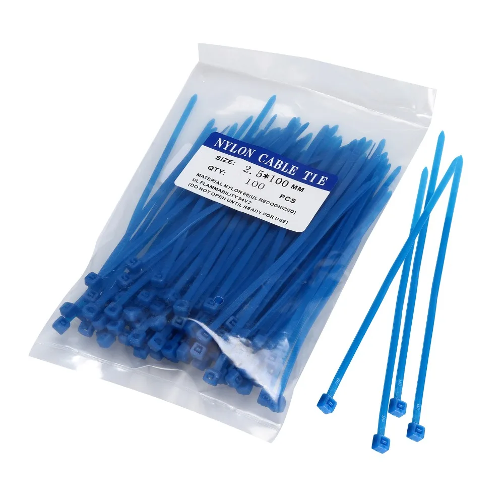 1000pcs 2.5*100mm Nylon Selflocking Cable Ties Plastic Zip Ties Wire