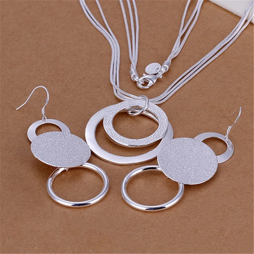 cute Christmas gift Pretty nice silver plated fashion elegant for women classic lovely necklace EARRING font