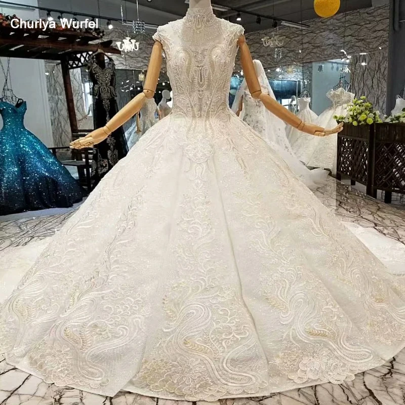 LS647411 роскошное дубайское вечернее платье с высоким кристальным вырезом без
