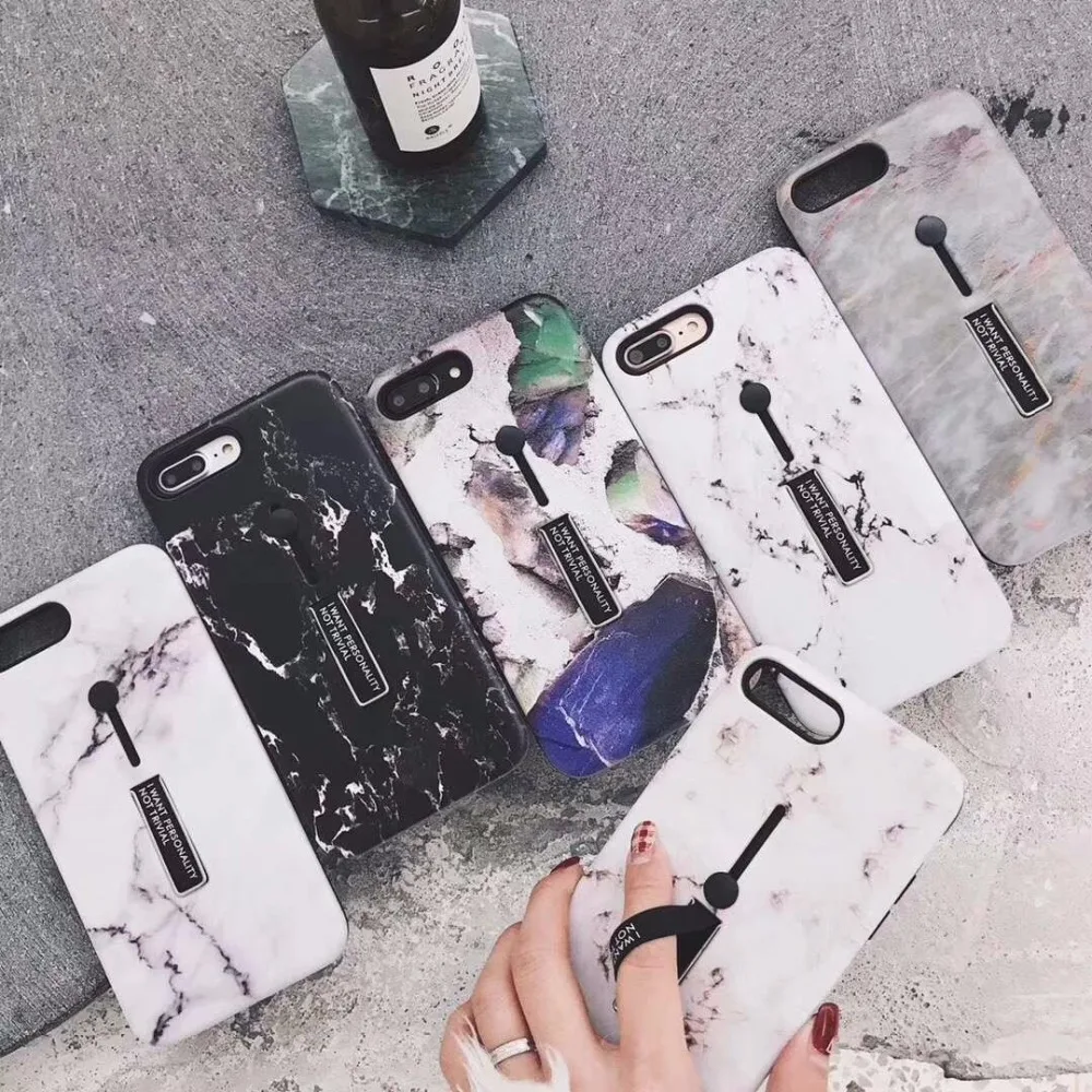 Модные яркие Мрамор чехол для телефона iphone X Case скрыть с держателем и подставкой 6