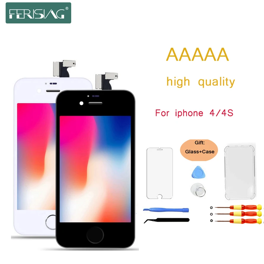 

FERISING OEM 100% AAAA LCD Screen For iPhone 4S 4 Screen LCD Display Digitizer Touch Module 4S 4 Screens Replacement LCDS