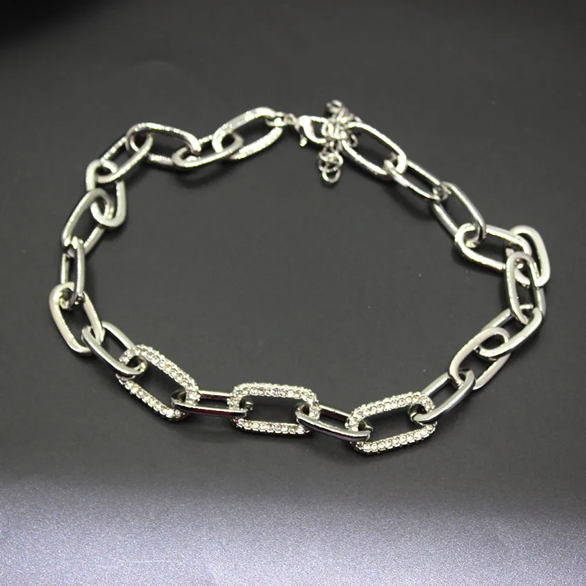 

2018 New Necklace Network Red LIN Clavicle Chain Fashion Street Shoot Personality Necklace Silver Metal Chain Necklace 732