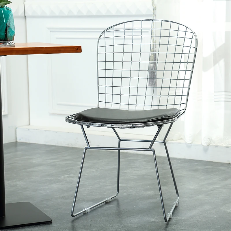 Metal Wire Mesh Chair Hollow Negotiation Chair Backrest Chair Creative Simple Iron Dining Chair