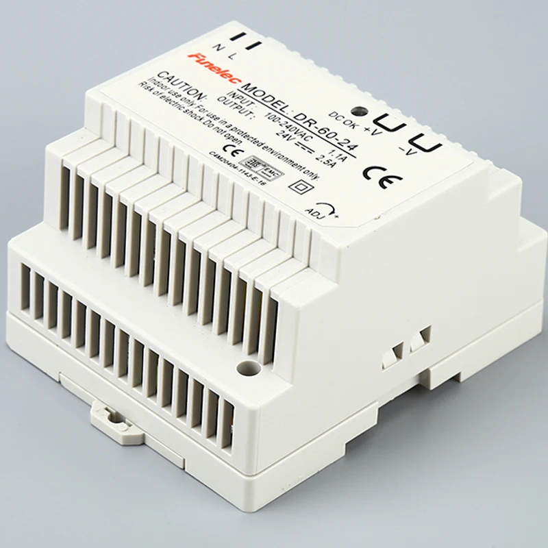 

DR-60-24 60WDIN Industrial Track Switching Power Converter Output DC24V2.5A 12V5A 5V7A Input Voltage AC110-AC220V