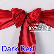 Темно-красный цвет Высокое качество атласный пояс стул лук для чехлы для стульев пояс спандекс вечеринка и Свадебные украшения