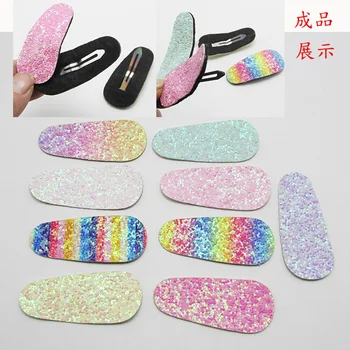 

30pcs 6*2.5cm Children's three-pointed fruit sugar Snap Clips covers applique - perfect for fine hair clips free shipping