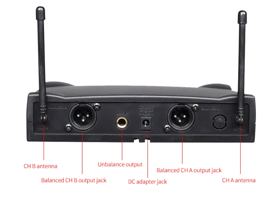 UHF двухсторонний цифровой UHF беспроводной микрофон с 2 передатчиками, 2 наушниками, 1 приемником, расстояние 120 м для караоке и речи