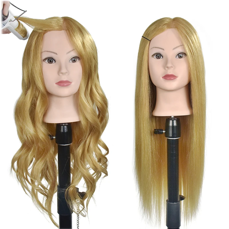 

Professional Training Heads With 50% Real Human Hairs Can Be Curled Practice Hairdressing Mannequin Dolls Styling Maniqui