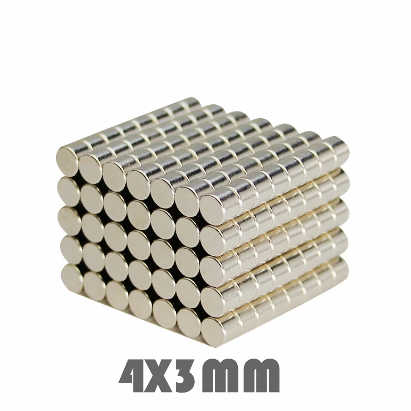 

50/100/200pcs 4x3mm Powerful Super Strong Permanent Fridge Magnet 4 x 3 mm N35 Small Round Rare Earth Neo Neodymium Magnet