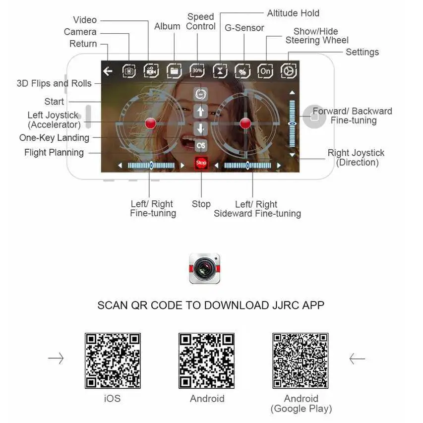 Квадрокоптер JJRC H47 ELFIE Plus оригинальный с 720PCamera улучшенный складной режим красоты