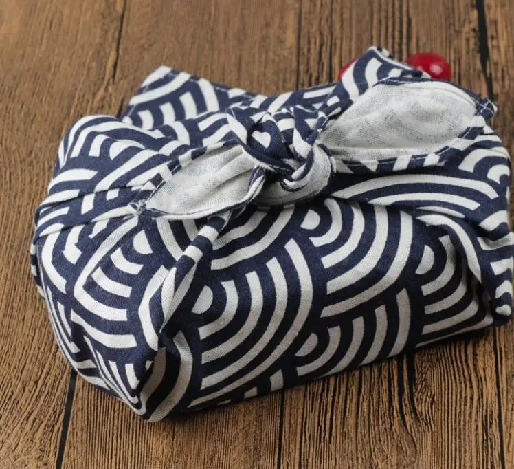 

Japanese style table cloth cotton 100% / Furoshiki Japan classic Tradition Waves Clouds Grid printed 100cm / Many Uses SN582