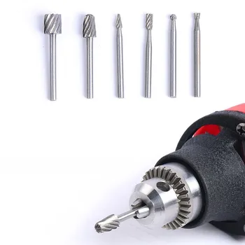 

6PCS Mini Drill Bits For Carving Tool HSS RotaryTool Mini Drill Bits Wood Burrs Milling For Dremel Tools Woodworking Carving