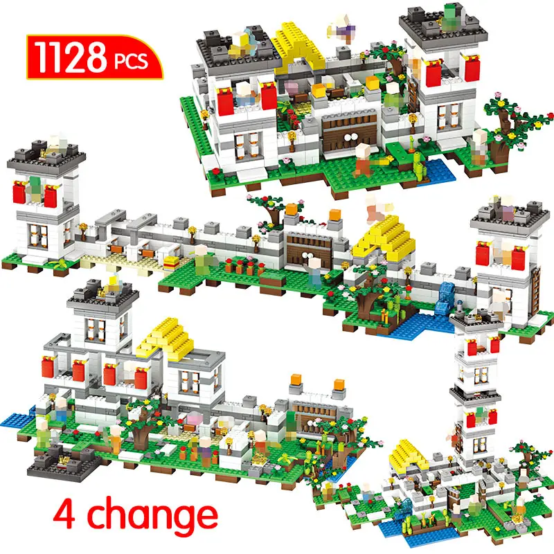 

1128PCS My World Creator Blocks Compatible LegoINGLYS Minecrafted Forest Manor House Bricks 4 Change Toys For Children Gift