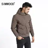 SIMWOOD Winter New Short Duck Down Jacket Men Slim Fit Hooded Coats Casual Parka Fashion High Quality Coat Male Clothes 180602