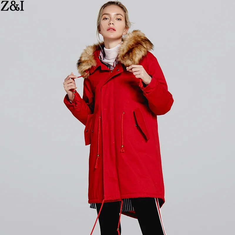 Winter Jacket Women 2018 New Parkas Casual Hooded Fur Coat Thicken Cotton Red Parka Black Military Jacket Woman Outwear Parkas