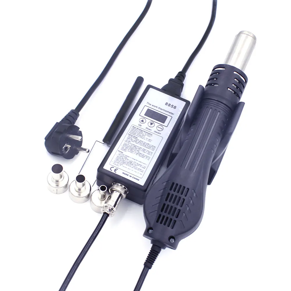 

Hot Air Gun 8858 Portable BGA Rework Solder Station Hot Air Blower 220V Hand-held Heat Gun with Welding Soldering Repair Tools