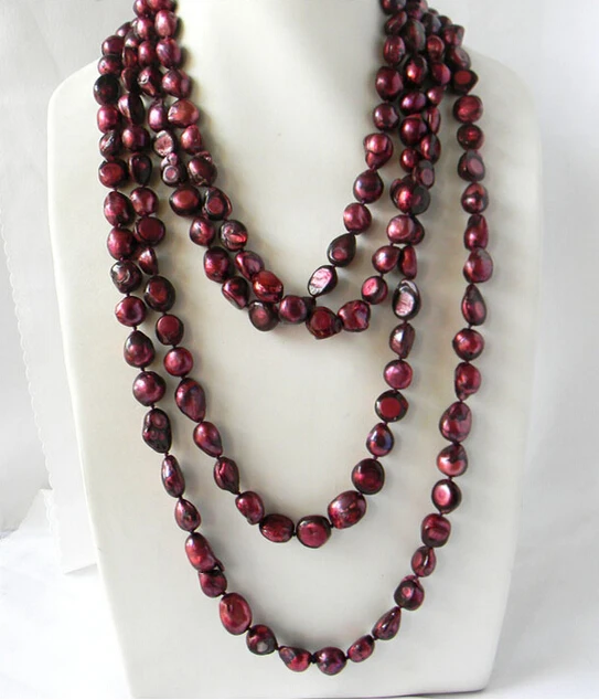 

FREE shipping>>> >>>100'' 13mm Purple Baroque Freshwater Pearl Necklace