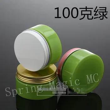 

100ml Green Dark Cream Jars With Gold/White/Pink Aluminum Lid cosmetic jars,100g Moisturizer Cream Case,Empty Eye Cream bottle