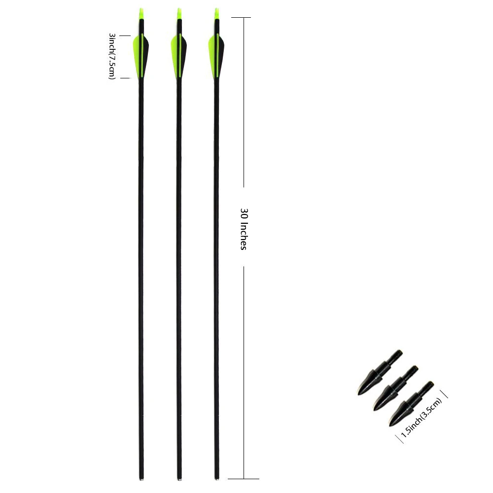 PG1ARCHERY 6/12/24 PCS 28/30/31 Inches Carbon Arrow Practice Hunting Arrows with Removable Tips for Compound & Recurve Bow 