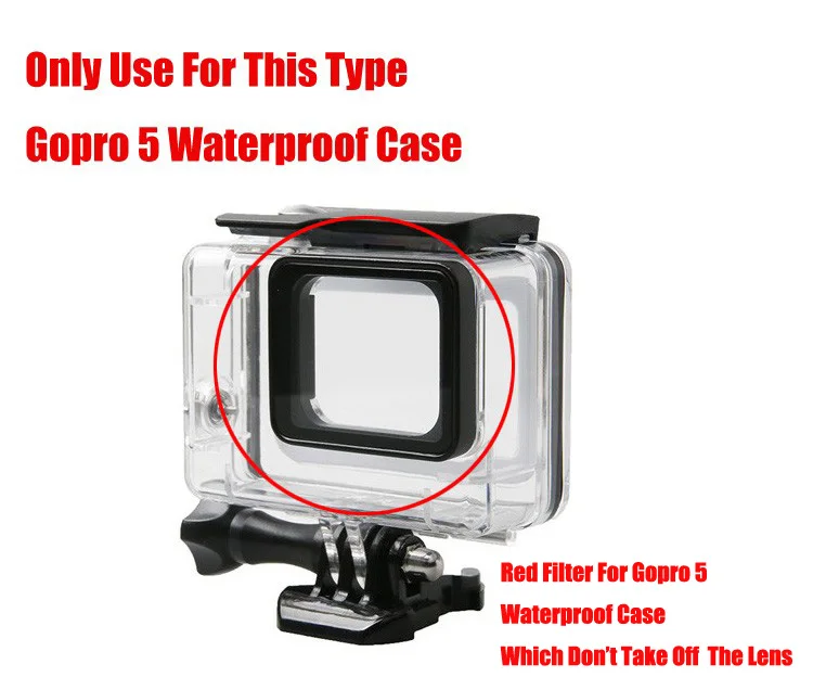 waterproof Case Red Diving Filter lens Dive Underwater Lente Filtors Protector For Go pro Hero Black 5 6 7 Accessories - ANKUX Tech Co., Ltd