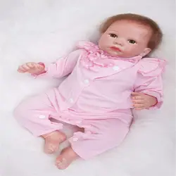 SanyDoll 19 дюймов см 49 см Силиконовые Детские куклы reborn, реалистичные куклы reborn красивое розовое платье кукла фестиваль подарок
