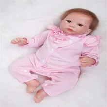 19 inch 49 cm Silicone baby reborn dolls, lifelike doll reborn Beautiful pink dress doll Festival gift