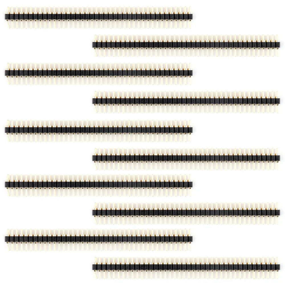 

Areyourshop Connector Male Pin Header Round RoHS Gold Plated 2x40Pin Double Row Straight 2.54mm prise 100PCS Hot Sale Pin Header