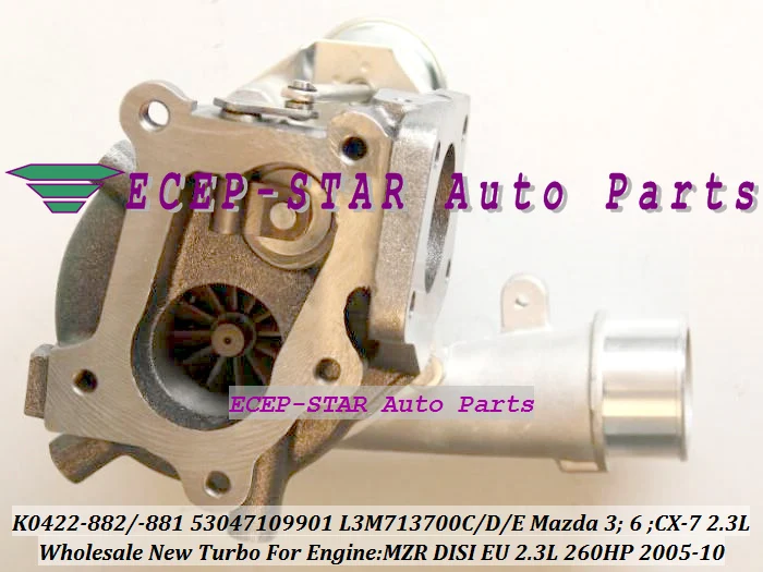 K0422-882 K0422-881 53047109901 L3M713700C DE Turbo Turbocharger For Mazda 3 Mazda 6 Mazda CX-7 2005-10 2.3L MZR DISI EU 260HP (2)