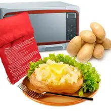 Красный микроволновый мешок для картофеля b протекающий картофельный мешок для приготовления пищи моющийся мешок для запекания запеченный картофель кармашек для риса духовка Быстрый кухонный инструмент