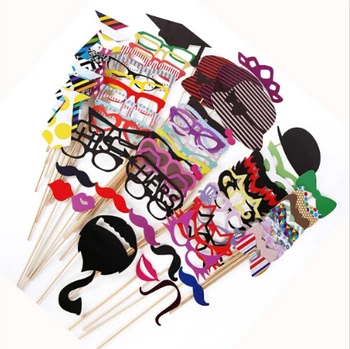 

Mask Mustache for Fun Favors Wedding Photo Booth Props Party Decorations Set of 76PCS New Supplies