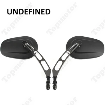 

8mm Black Motorcycle Mirror Tapered CNC Aluminum Cut Stem Rearview Mirrors Moto For Harley Sportster XL883 1200 Dyna 1982-2019