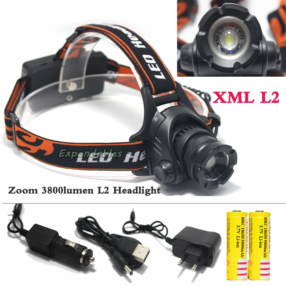 SZ16 headlamp light 3800lumen L2 U2 LED Zoom Zoomable Waterproof Headlamp Headlight Head lamp Light Use