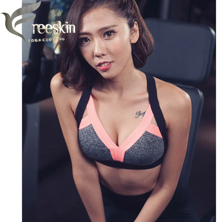 Zhangyunuo Women Yoga Bra Plus Size Patchwork Sports Bra Gym Cross Backless Bra Yoga Padded Mujer Strappy Cropped Top Fitness
