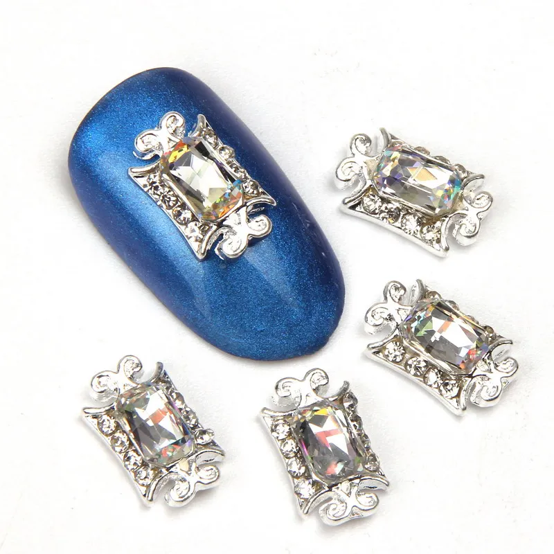 Elessical 10pcs/Lot Punk Nail Art Decorations Geommetric Shiny Square Rhinestones For Polishing Manicure Tools MA0747 | Красота и