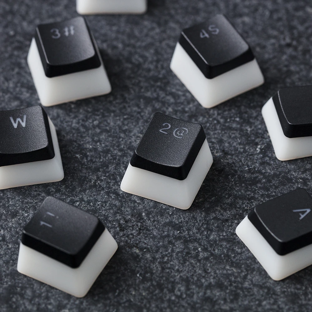 Клавиши HyperX с колпачком для клавиш Double Shot PBT прозрачным пудингом в двухслойном