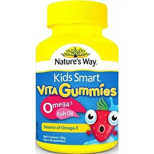 Nature's Way Kids Smart Vita Gummies Omega 3 Fish Oil 60 Pastilles, Omega-3 Important Nutrient for Growing Children