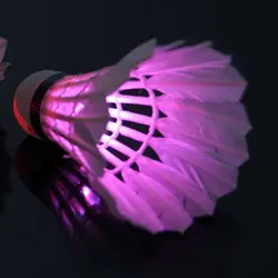 1 шт. темное ночное цветное светодиодное освещение Спорт бадминтон световой светодиодный бадминтонный перьевой воланчик