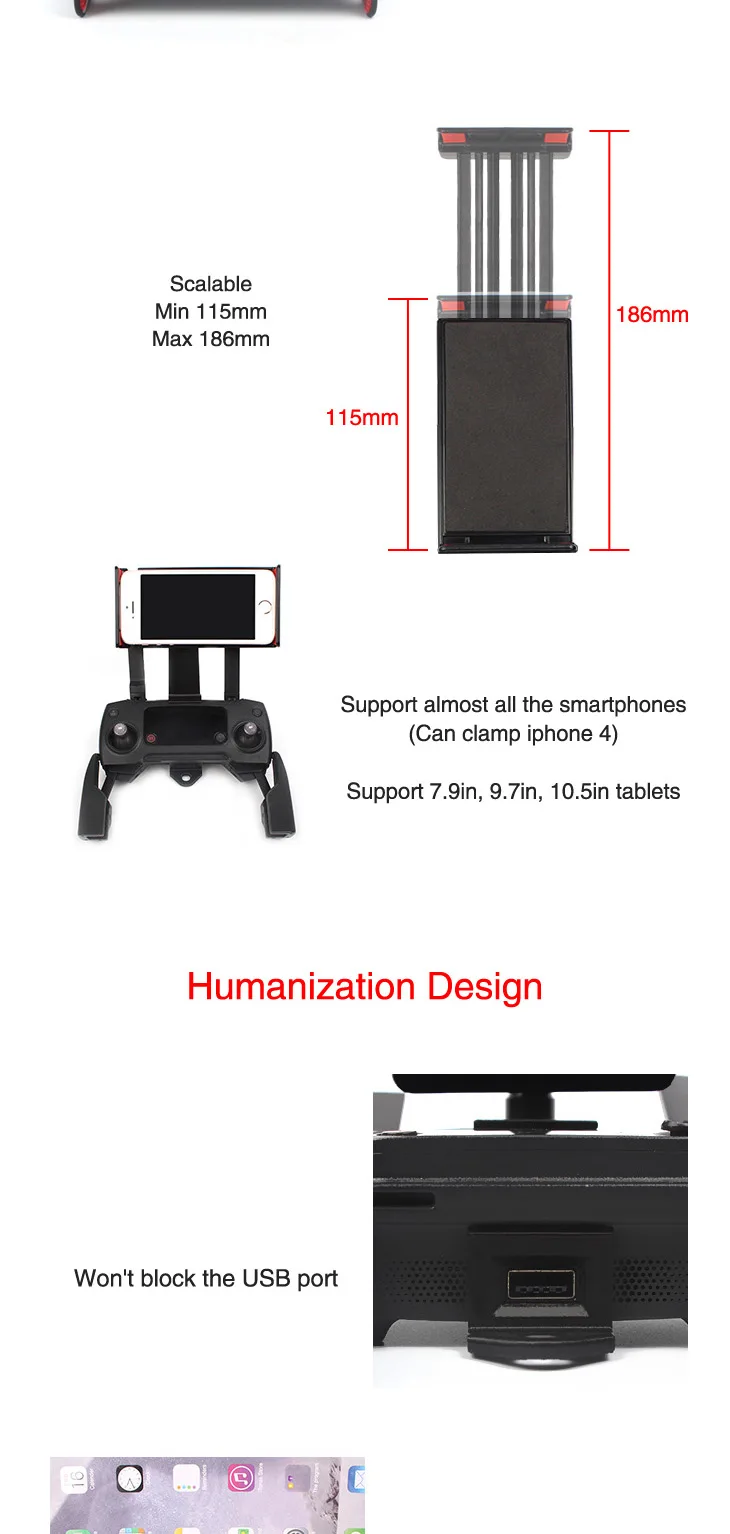 Пульт дистанционного управления кронштейн для телефона зажим для планшета держатель для DJI Spark/Mavic Air Drone вспомогательные принадлежности для передатчика