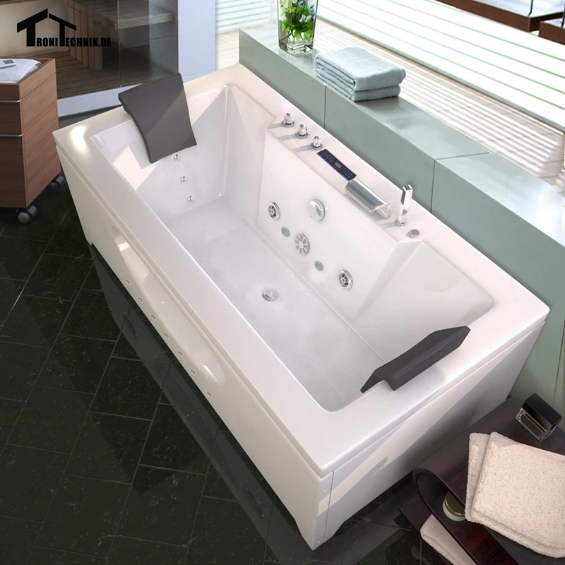 

1700mm Whirlpool Bath Piscine Shower Massage Bathtub Spa Hydromassage Glass Acrylic Hot tub 2 person Wall Corner 6132