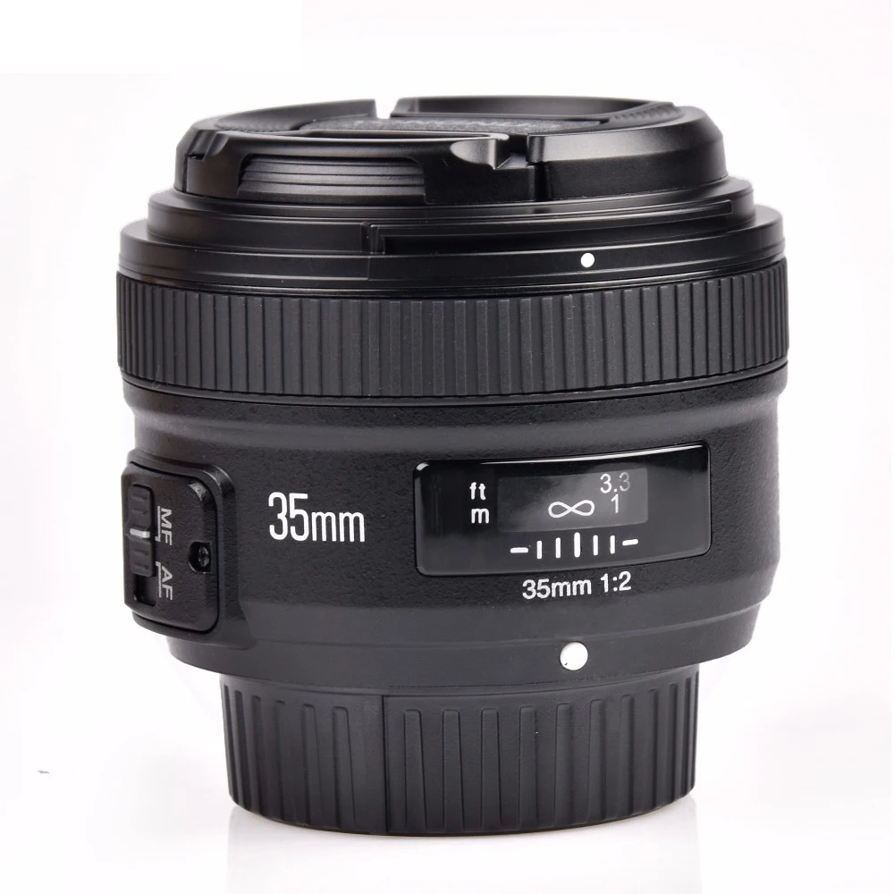 Широкоугольный объектив YONGNUO YN35mm F2.0 AF/MF с фиксированным фокусом для Nikon F Mount D7500 D7200