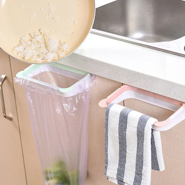 Best Quality New Cupboard Door Back Trash Rack Storage Garbage Bag Holder Hanging Kitchen Cabinet Hanging Trash Rack GHMY